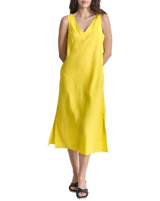 DKNY Yellow Linen Dress