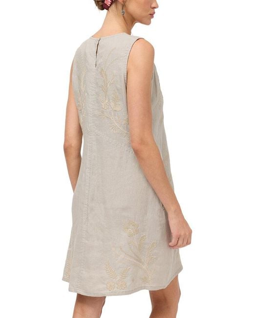 Johnny Was Natural Linen Chevron Tank Linen Mini Dress