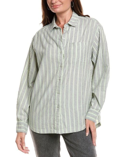 Michael Stars Gray Beau Oversized Button Shirt