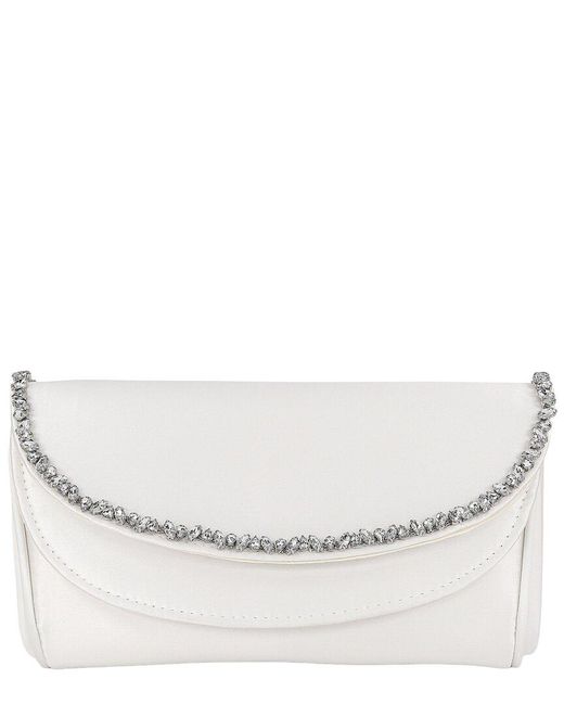 Badgley Mischka White Talia Crystal Clutch