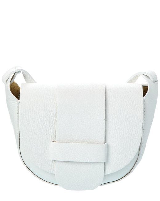 Persaman New York White Greta18 Leather Crossbody