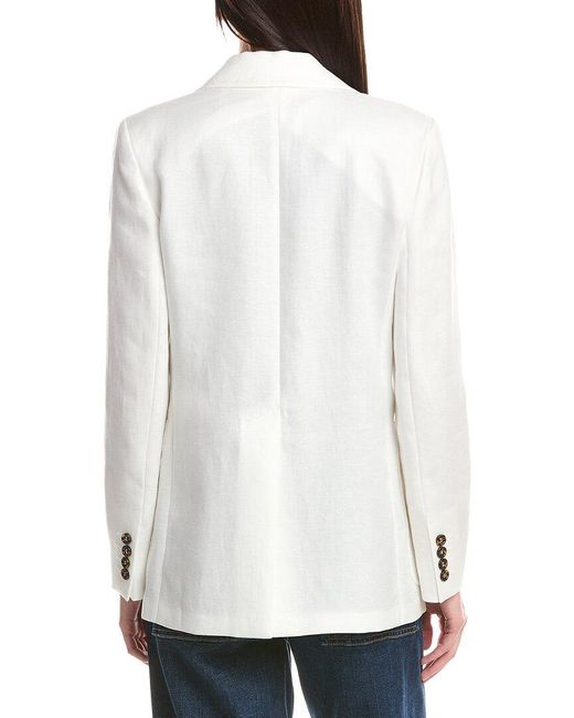 Max Mara White Guglia Linen-Blend Jacket