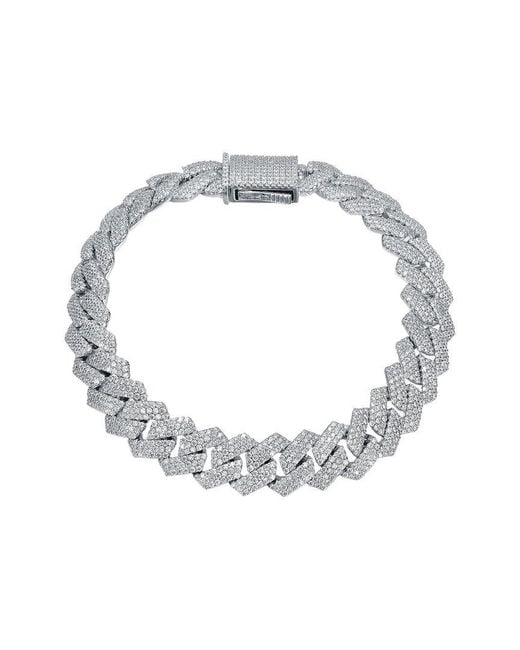 Genevive Jewelry Metallic Rachel Glauber Plated Cz Cuban Link Bracelet for men