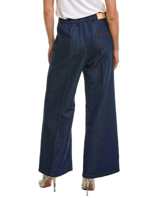 Forte_forte Blue Linen-Blend Denim Pant