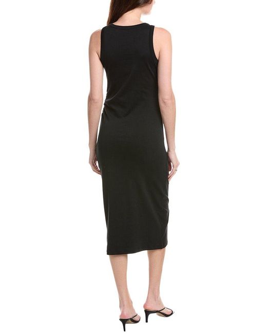Vince Black Side Drape Tank Dress