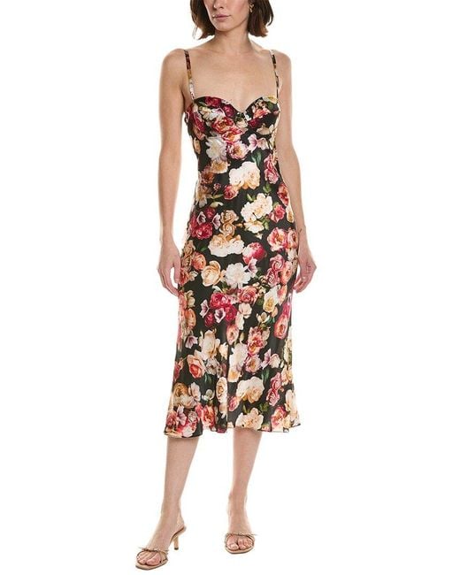 L'Agence Multicolor Solay Midi Dress