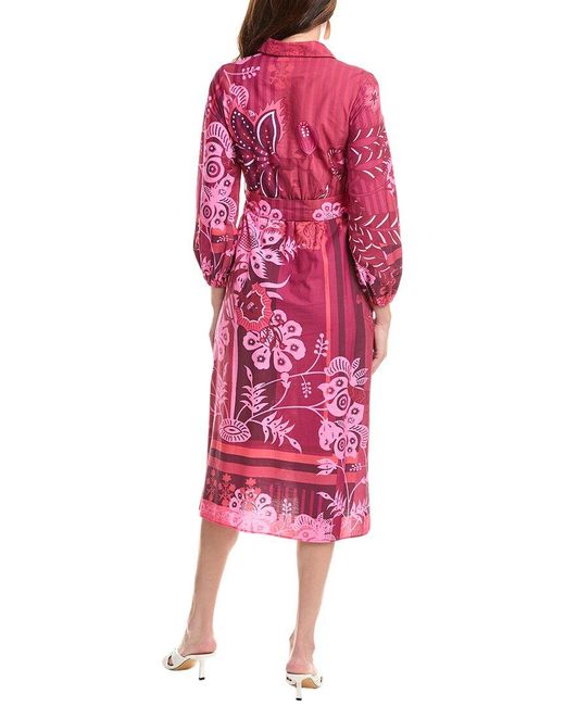 Garrie B Red Balloon Sleeve Shirtdress