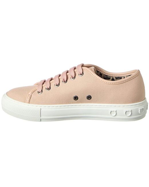 Ferragamo Pink Mediterr Eco Canvas Sneaker