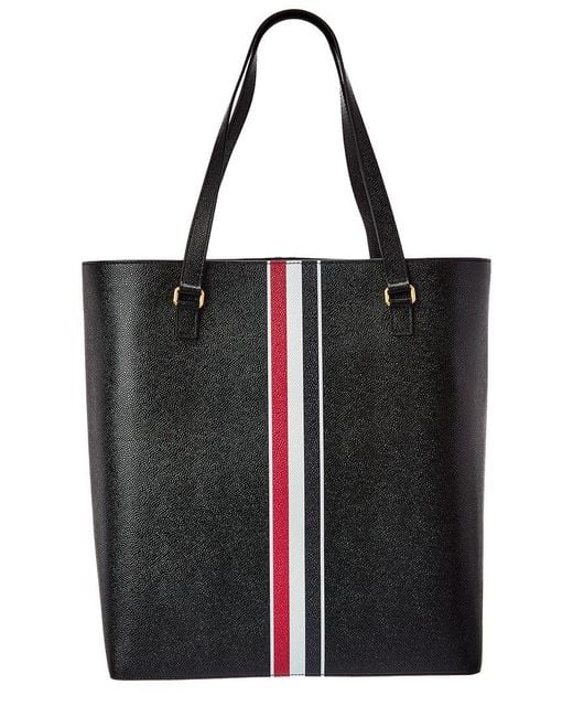 Thom Browne Black Leather Tote for men