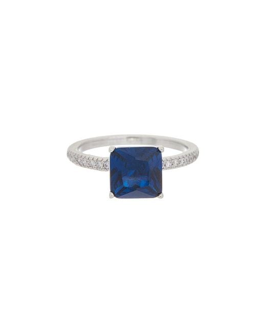 Juvell Blue 18K Plated Topaz Cz Ring