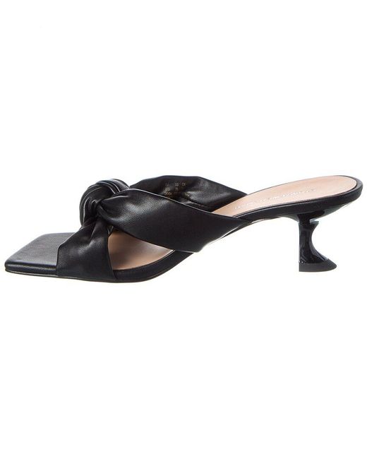 Stuart Weitzman Black Playa Knot Leather Sandal