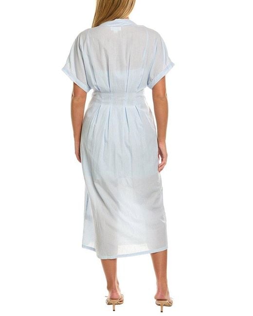 Velvet By Graham & Spencer White Riley Short Sleeve Midi Dress