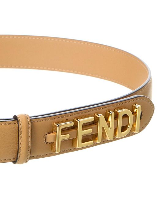 Fendi White Graphy Leather Belt