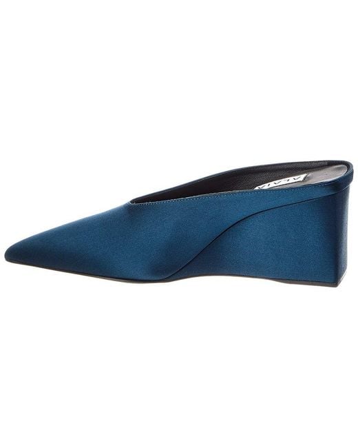 Alaïa Blue Cube Silk Wedge Mule