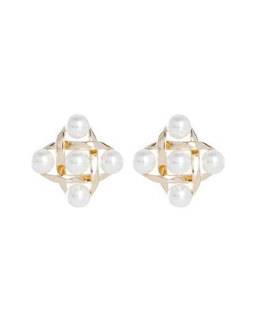 retroféte White Stud Earrings