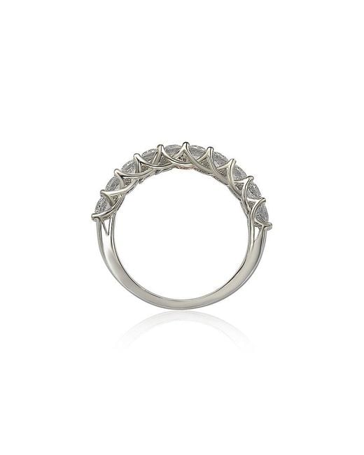Suzy Levian White Silver Cz Ring