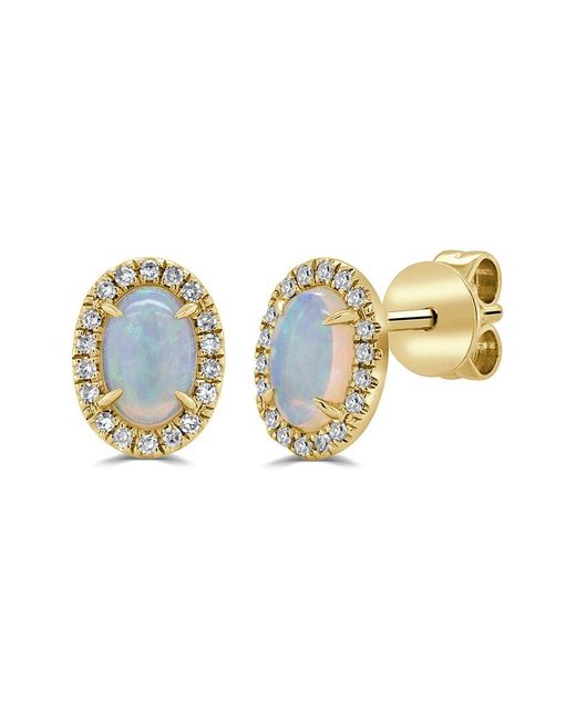 Sabrina Designs Multicolor 14k 0.70 Ct. Tw. Diamond & Opal Earrings