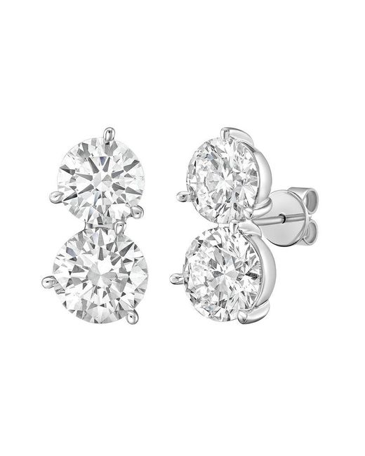 Diana M Metallic 14K 7.00 Ct. Tw. Lab-Grown Diamond Two-Stone Earrings