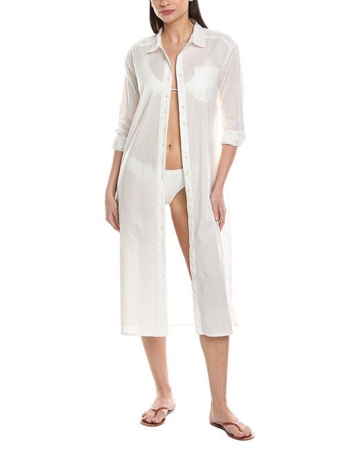 Echo White Solana Maxi Shirtdress