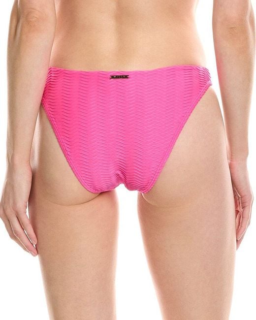 MILLY Pink Margot Textured Chevron Bikini Bottom
