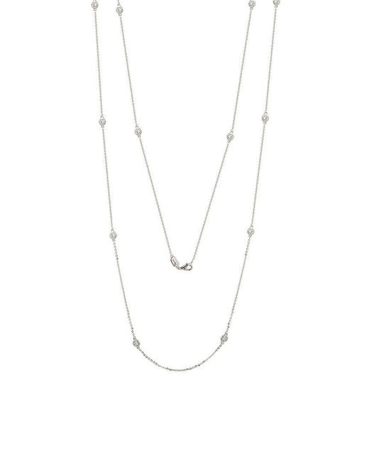 Suzy Levian White 14k 0.60 Ct. Tw. Station Necklace