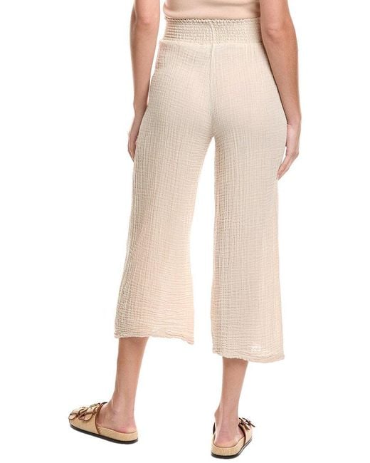 Michael Stars Natural Medina Smocked Waist Cropped Pant