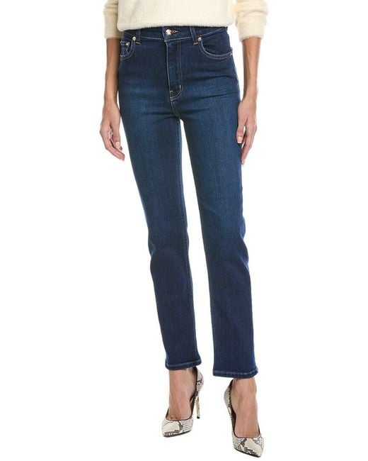 St. John Blue Stretch Dark Wash Ankle Jean