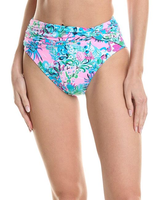 Lilly Pulitzer Blue Yarrow High-waist Bikini Bottom
