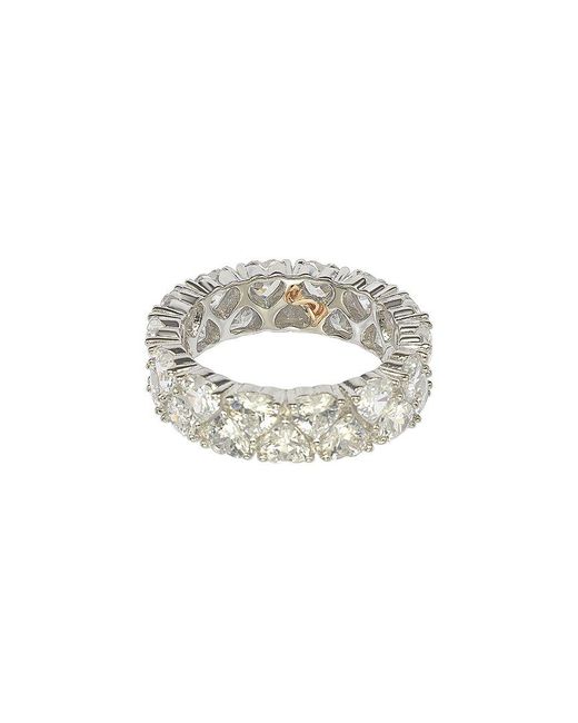 Suzy Levian White Silver Cz Eternity Ring