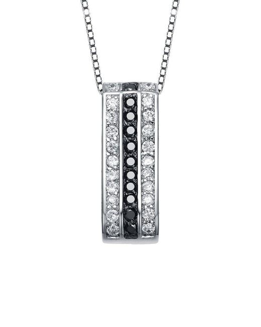 Genevive Jewelry White Silver Cz Pendant