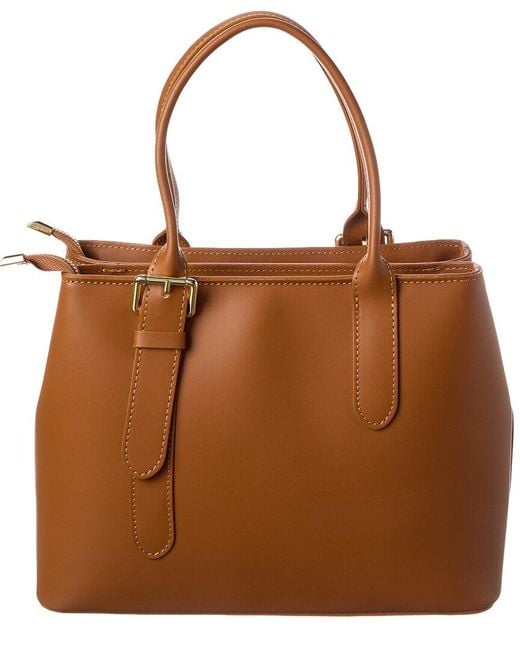 Italian Leather Brown Top Handle Bag