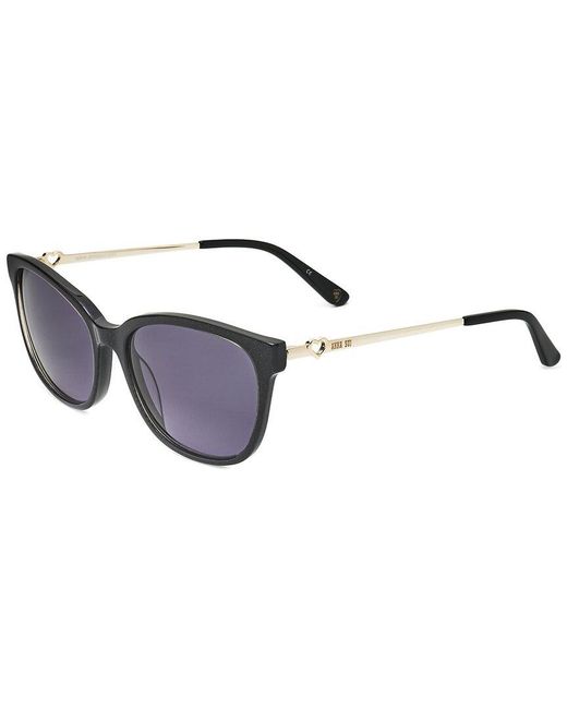 Anna Sui Black Modified Round Smoke Gradient Sunglasses