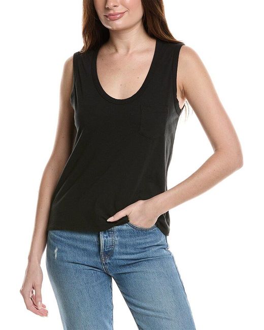 James Perse Black Pocket Tank
