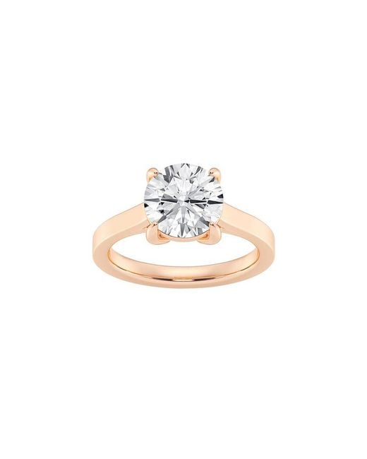 Lab Grown Diamonds White 14K Rose 3.00 Ct. Tw. Lab-Grown Diamond Solitaire Engagement Ring