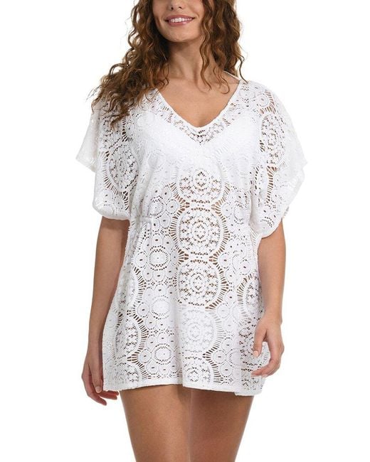 Sunshine 79 White Crochet Caftan