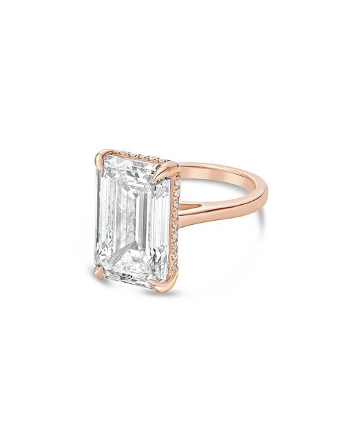 Diana M White Diana M. 18K Rose.00 Ct. Tw. Lab-Grown Diamond Solitaire Ring