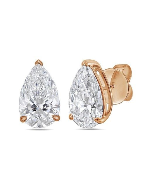 Diana M Metallic Diana M. 14K Rose 10.00 Ct. Tw. Lab-Grown Diamond Earrings