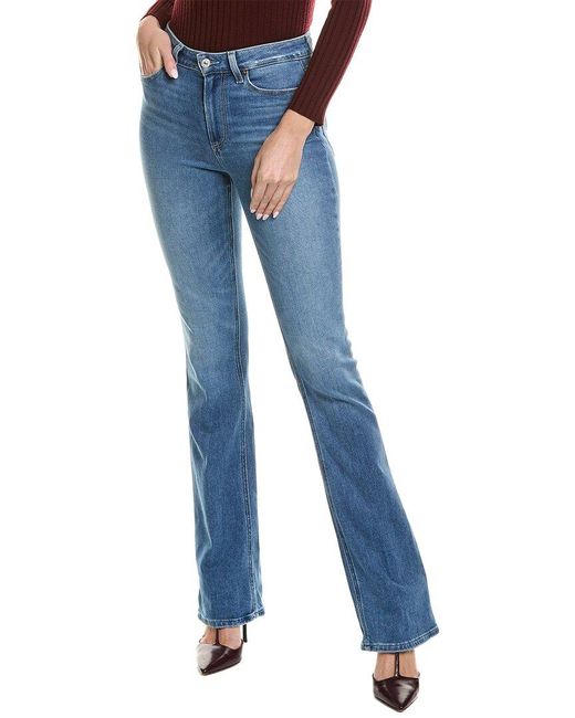 PAIGE Blue Hourglass Bellflower Distressed Bootcut Jean