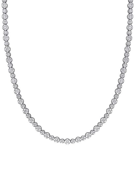 Diamond Select Cuts Metallic 14K 6.75 Ct. Tw. Diamond Tennis Necklace