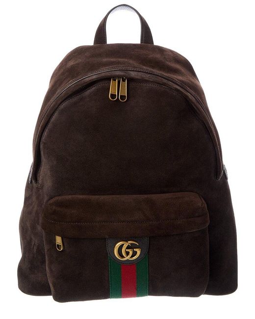 Gucci Brown Ophidia Medium Suede Backpack