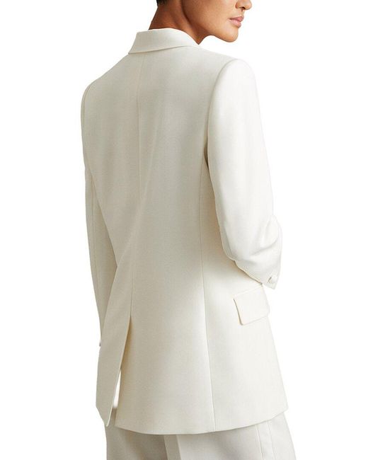 Reiss White Leanna Wool-Blend Tux Suit Jacket