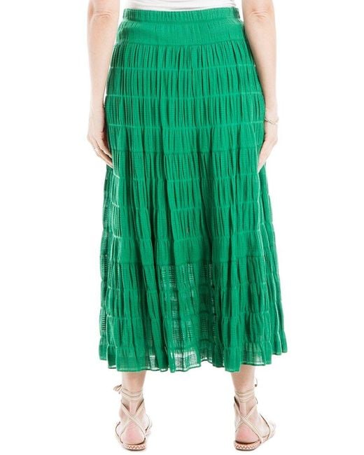 Max Studio Green Tiered Maxi Skirt