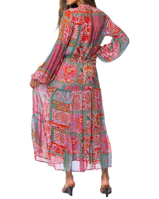 Tolani Red Saira Midi Dress