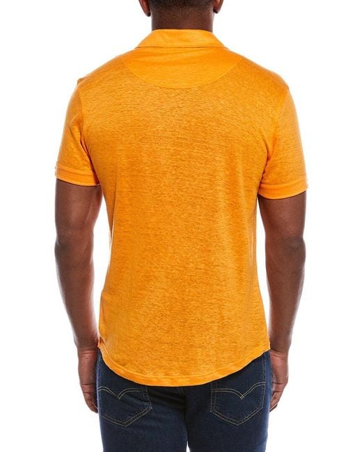 Orlebar Brown Orange Sebastian Linen Polo Shirt for men