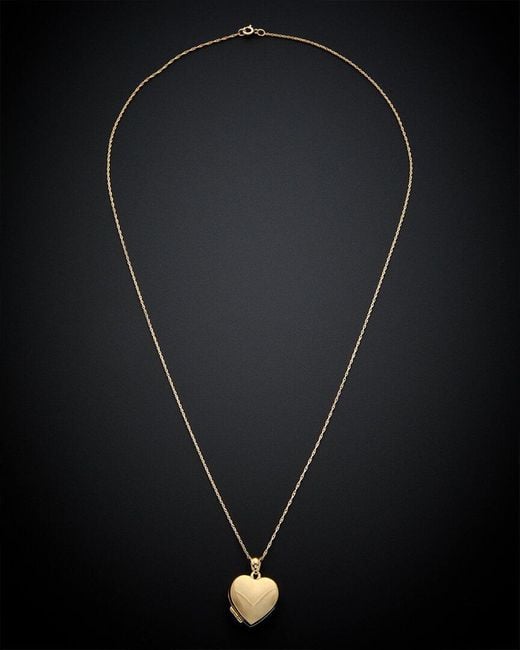 Italian Gold Black 14k Heart Locket Necklace