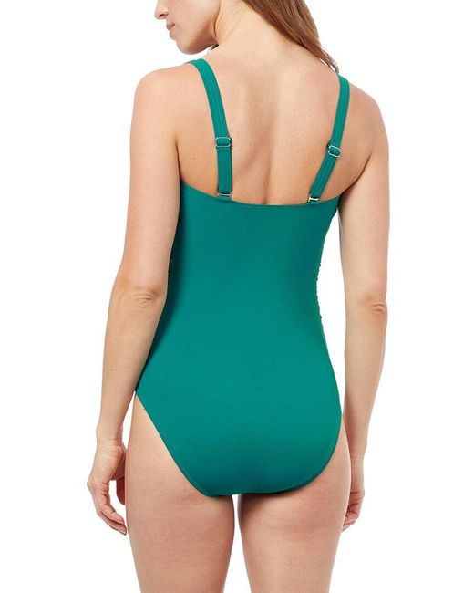 Gottex Green Iota Square Neck D-cup One-piece