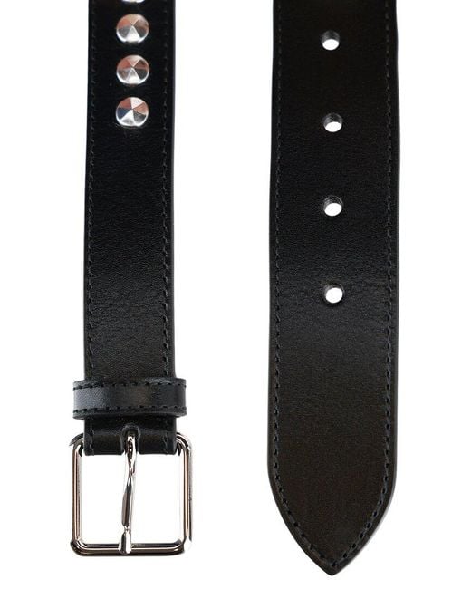 McQueen Black Leather Belt