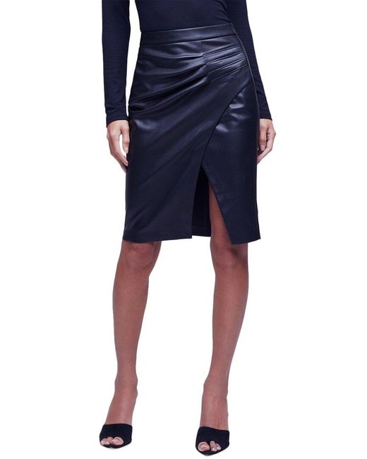 L'Agence Blue Maude Pencil Skirt