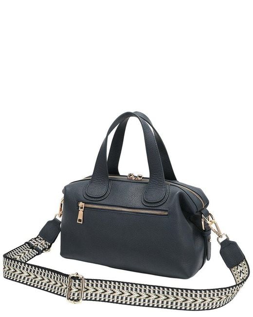 Tiffany & Fred Paris Black Tiffany And Fred Paris Pebbled Leather Satchel