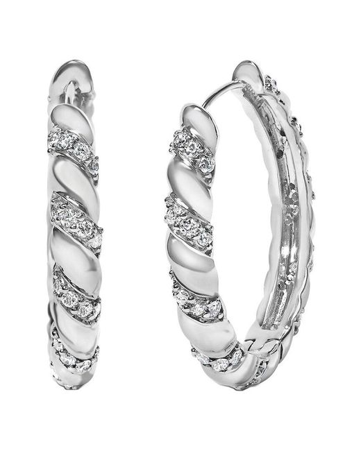 Haus of Brilliance White 14K 1.20 Ct. Tw. Lab-Grown Diamond Hoop Earrings